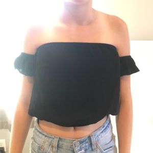 off the shoulder black top